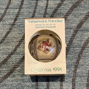 Christmas 1991 Schmid Collectors Norman Rockwell “Fisherman’s Paradise” Ornament
